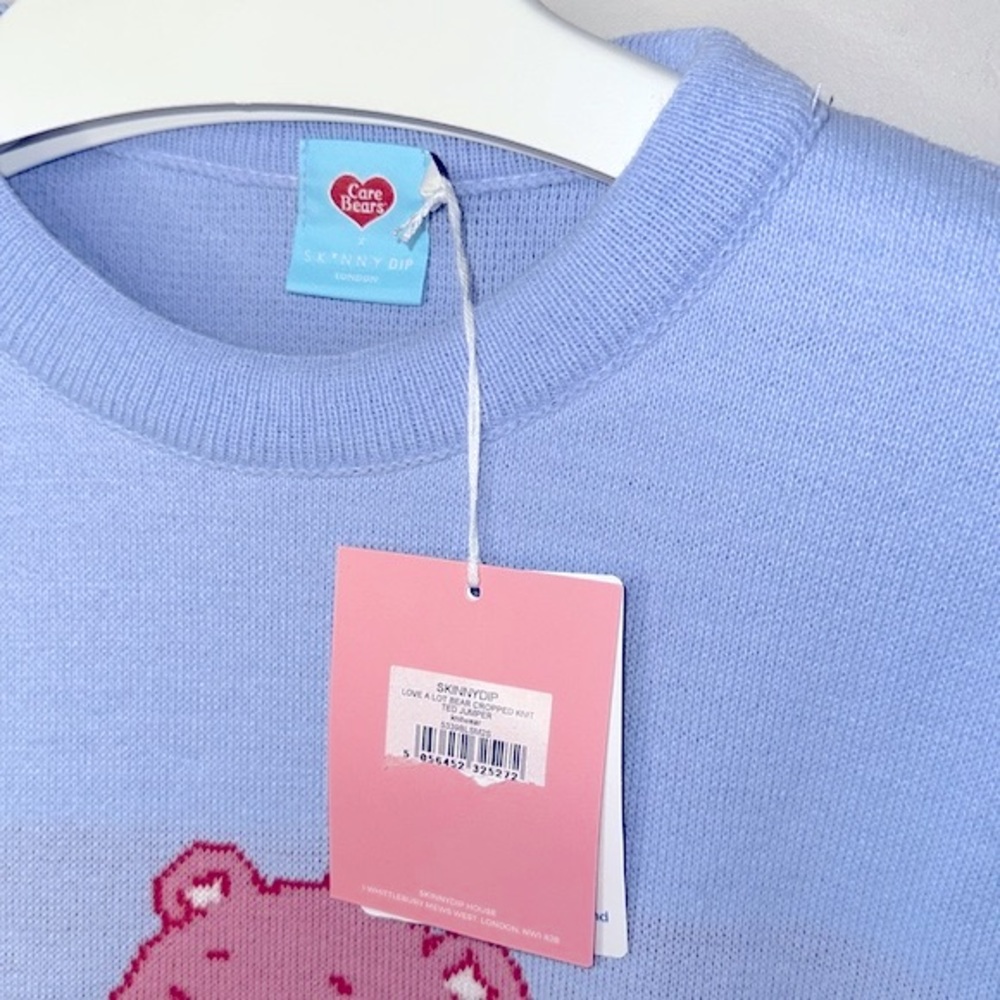 NWT Skinny Dip X Care Bears Love A Lot Bear Crop Sweater - Picture 8 of 13